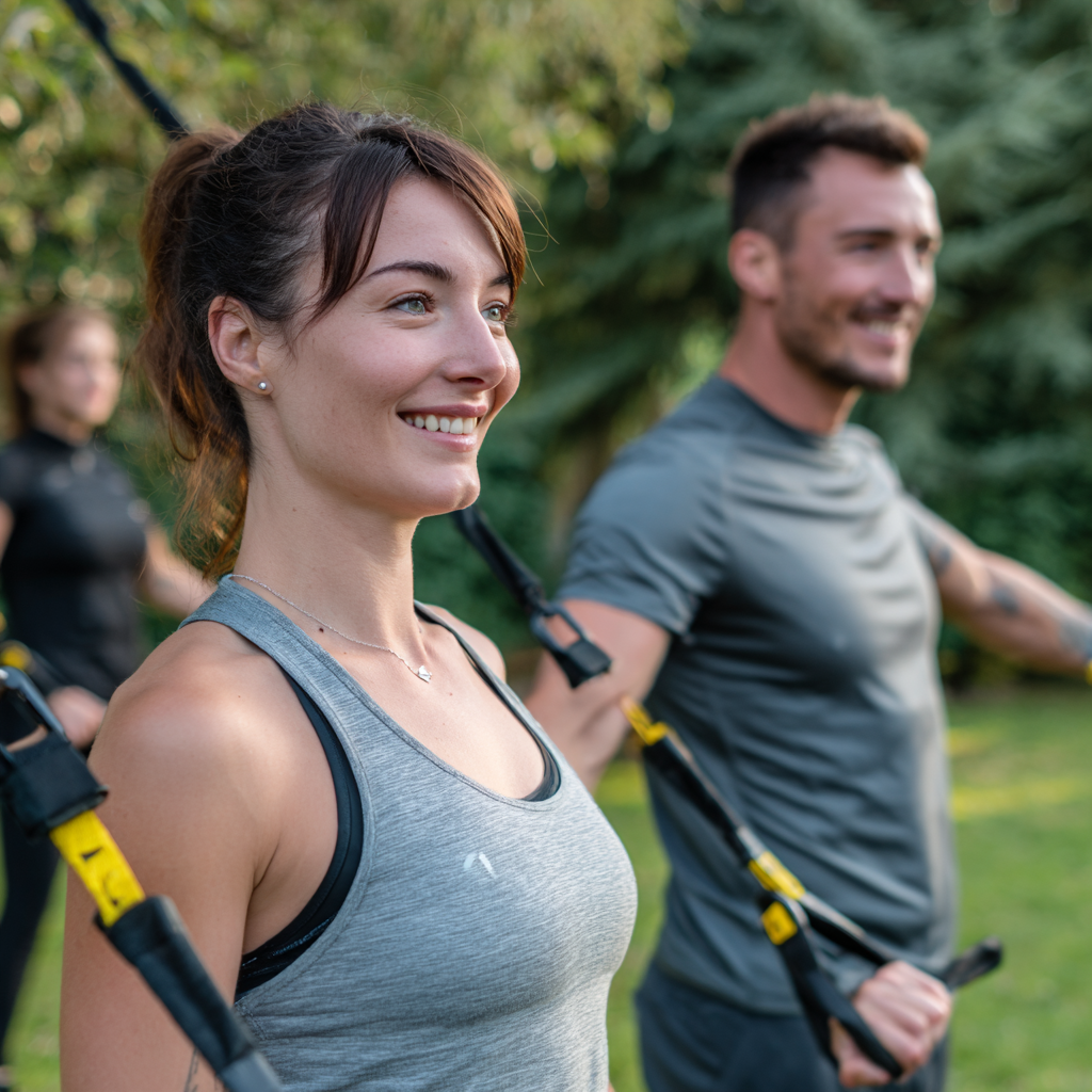 Romanian adults of various ages celebrating fitness achievements and improved health through structured training programs